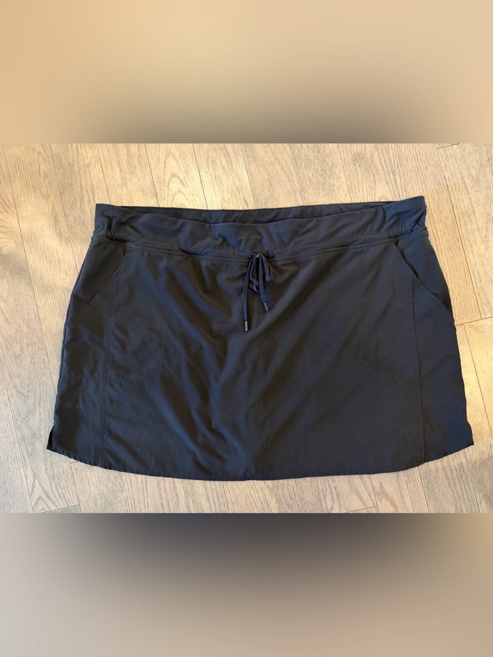 Hyba Black Athletic Skort with Drawstring Waist 3X